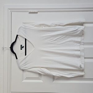 Ralph Lauren White Long Sleeve V-Neck Top